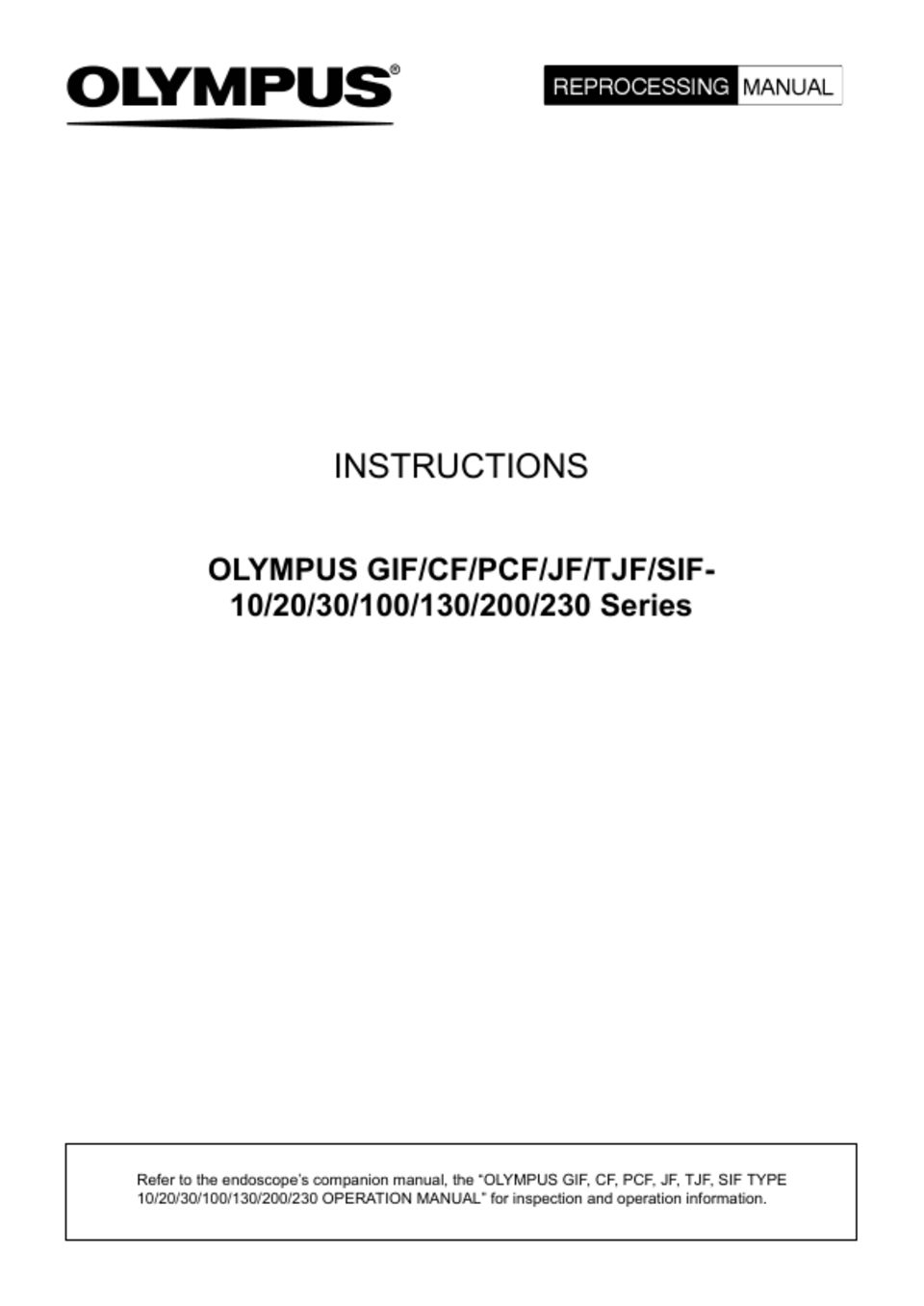 GIF/CF/PCF/JF/TJF/SIF Type 10/20/30/100/130/200/230 Series